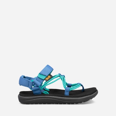 Teva Voya Infinity - Kids' Teva Hiking Sandals - Light Green / Dark Blue | India (QDKI59160)